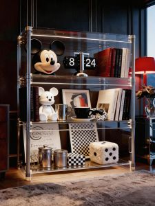 Semi-Transparent Acrylic Display Shelf Stainless Steel