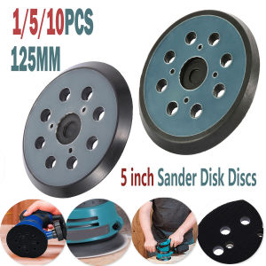 10PCS Grinder Backing Pad Hook and Loop 5 Inch 8 Holes Sanding Disc Sandpaper Tray for 125mm Polishing Machine Abrasive Tools