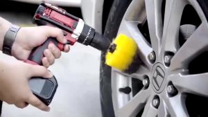 ชุดหัวแปรงขัดทำความสะอาดต่อสว่าน แปรงต่อสว่าน อุปกรณ์ต่อสว่าน แกน6เหลี่ยม 3 ตัว/ชุด สีเหลือง-ดำ