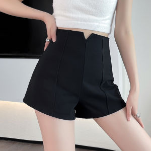 Black Suit Style Thin Short Pants Womens Fashion High Waist Slim Fit A-Line Hot Pants Casual Pants Ladies Trendy Style