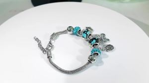 Charm Heart Shaped Pendant 5 Color Beaded Bangle Lobster Buckle Adjustable Snake Chain Elephant Rose Rhinestone Bracelet Jewelry