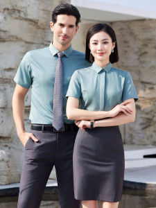 Business Casual Short Sleeve Shirt Commute Workwear Elegant Top Polyester Fiber Pure Color Straight Cut Summer New Arrival