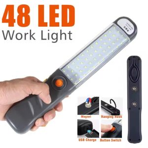 INEOO Portable Magnetic Auto Repair Work Light USB Rechargeable LED Flashlight With Magnet Hook For Car Repair Fishing Emergencies