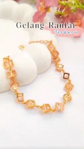Nice Jewelry Gelang dewasa/remaja rantai jurai love merica perhiasan lapis emas gold GL 220