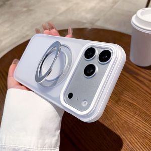 szhaiyu | Luxury Magnetic Frosted Shockproof Phone Case For iPhone 17 16 Pro Max 17 Pro 16 Pro Plus For Magsafe With Bracket Holder Cover