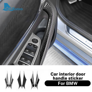 For BMW 5 Series 2017-2023 Car Door Panel Grab Handle Covers Airspeed Car Interior Door Handle Trim Frame ABS Door Switch Trim Frame 4Pcs Interior Door Handle Sticker Car Tuning Car Interior Accessories