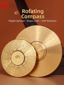 DINGFENGGE | Portable Rotating Compass Display Piece with Bagua Tai Chi Design for Stress Relief and Fidget Play
