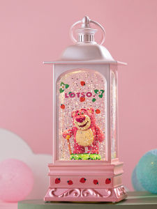 Strawberry Bear Music Box Gift for Girls Childrens Birthday Snow Crystal Ball Design Country Style Organic Glass Decorative Item