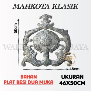 ORNAMEN PINTU PAGAR TERALIS BESI MAHKOTA KLASIK 46x50cm BAHAN PLAT BESI DUA MUKA AKSESORIS HIASAN PINTU PAGAR BESI