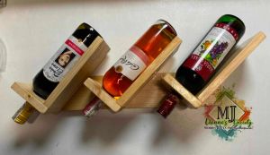 WINE RACK | 3-WINE BOTTLES WALL MOUNTED HANGING RACK | 20 inches x 3.5 inches
