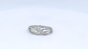 Lucky Gems แหวนเงินแท้ 925 เพชร CZ ชุบโรเดียม แหวนพริ้ว LKM574