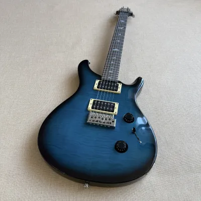 PRS Electric Guitar Paul Reed Smith Custom 24 Blue Flame Maple Top Tremolo Bridge Professional Guitar