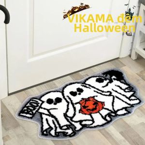 Bộ 3 Thảm Chùi Chân Hình Ma VIKAMA Mềm Mại Chống Trơn Trượt Trang Trí Nhà Cửa Halloween Phong Cách Hiện Đại Thảm Lối Vào Phòng Tắm Chất Liệu Polyester Chống Phai Màu
