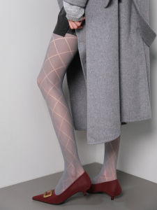 Weekend Picnic Lazy Style Thin Mesh Transparent Floral Patterned Leggings Womens Autumn Fashion Shape Leggings Socks