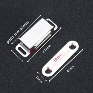 4 Pack Magnetic Door Catch Stainless Steel Silver Kitchen Cabinet Catches Magnet Latches for Door Cupboard Closures
