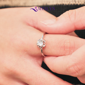 MEILYN Cincin Perhiasan Motif Bunga Lingkar Rose Circle Perak 0222240173