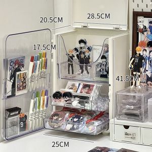 Acrylic Display Cabinet for Figurines Small Display Items Anime Collectibles Storage Box Home Decor Organizer Long Cube Shape