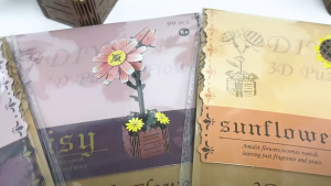 3D Wooden Puzzle Model DIY Handmade Gift Educational Toy Decoration Assembly Flower Artcraft Solid Wood Brain Teaser Craft Hand Made Home Decor Toys