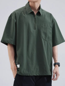 Extra Large 300 Pounds American Ice Silk Polo Shirt Mens Short Sleeve Summer Loose Mountain Casual Half Sleeve Quick Dry T-Shirt