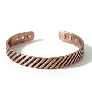 Men Women Solid Pure Copper Bracelet Adjustable Open Cuff Bangle Therapy Healthy Jewelry Vintage Jewelry Gift for Him Her