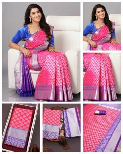 (READYSTOCK) NEW LAUNCHING SOUTH STYLE DESIGNER SOFT LICHI SILK SAREE/ DINNER SAREE (ETA:- 5DAYS)