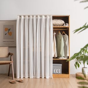 Elegant Open-Style Wardrobe Curtain Dustproof Shelf Concealing Door Drape Home Decorative Lace Adhesive Door Curtain