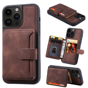 High-End Leather Phone Case Single Bottom Card Holder for  15Promax 14Plus 13 12 11 Protective Cover Stylish Stand Men Women