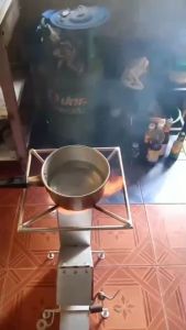 เตาจรวด เตาปิคนิคพา เตาฟืนไร้ควัน เตาเหล็ก กัลวาไนซ์ Rocket stove ใช้แทน เตาแก๊ส สำหรับ ทำอาหารครัวแคมพ์ ทอดไข่ดาว ทอดหมู ต้มน้ำ ต้มจั๊บอูบล ปิ้งย่างแคมป์ อุปกรแค้มปิ้ง อูปกรณ์ใช้ในครัว สินค้าคุณภาพดี ฝีมือช่างไทย จากร้าน Pran Camp (พรานแคมป์)