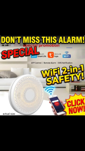 [SG Stock] WiFi 2-in-1 Smoke &amp Carbon Monoxide Detector | Tuya Smart Life App Remote Alert | Wireless Fire Gas Alarm | High Sensitivity Sensor