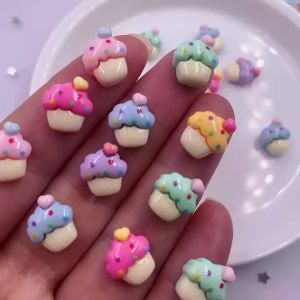 20Pcs Assorted Resin Mini Cake Ice Cream Flat‑Back Charms for Crafts Xmas Decor
