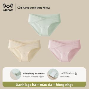 Quần lót bà bầu MiiOW Cat Person bằng cotton cạp thấp kháng khuẩn không hằn dấu - mùa hè 2025