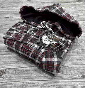 KEMEJA FLANEL HOODIE KUPLUK PRIA LENGAN PANJANG MOTIF KOTAK-KOTAK PREMIUM GAYA FORMAL CASUAL