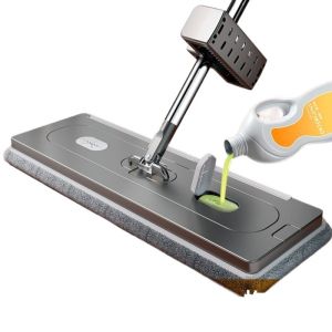 2024 New Home Use Flat Mop No Hand Wash Antibacterial Cleaning Tool Watermark Free Cotton Cloth Stainless Steel Pole Mop