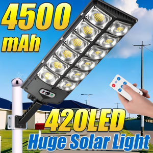 4500mAh Irradiation 300㎡ Huge Solar Light Outdoor Sunlight Motion Sensor IP65 Waterproof Garden Street Wall External Solar Lamp