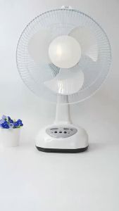 12/14/16 Inch Solar Fan: Rechargeable Solar Electric Fan with Panel 2 LED Lights 220V AC/DC Solar with Electric Fan