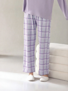 THREEGUN | Womens Loose Fit Plaid Cotton Lounge Pants