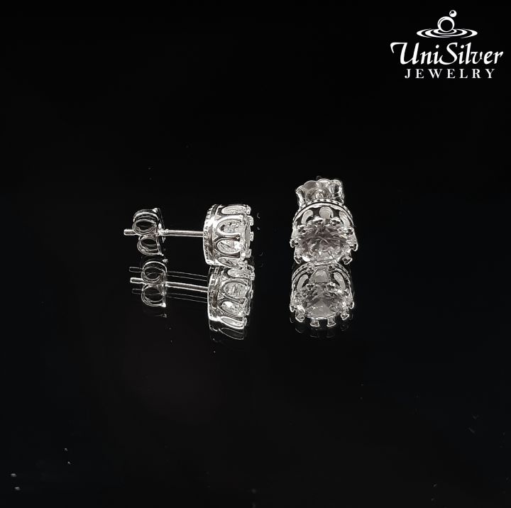 Unisilver 925 Sterling Silver Crown Earring Stud (ES473-1001