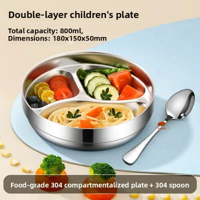 YONGLE | Stainless Steel Insulated Compartment Plate for Children with Suction Fixation
