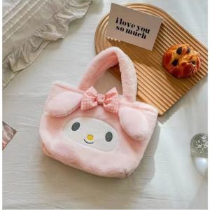 tas ransel sekolah anak ransel mengaji bahan berbulu tebal  karakter cinnamorol kuromi winnie the pooh tas ransel sekolah casual