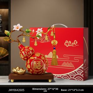 Kisstyle | Lucky and Auspicious Gourd Ornament for Living Room Decor
