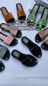 SL Sandal Selop Wedges Habibah Profil Terbaru 2025/Sandal Wedges Wanita Terbaru 2025