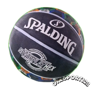 BOLA BASKET NO.7 KARET SPALDING NEVERFLATHEX HITAM – Ukuran 7 Cocok untuk Lapangan Outdoor