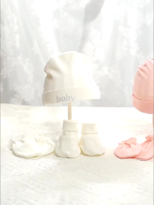 3Pcs/Set Newborn Baby Boys Girls Infant Caps Mittens Cotton Safety Accessory Gloves+Hat+Foot Cover
