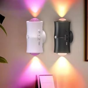 LED Night Light RGB 7 Colors Motion Sensor Rechargeable Magnetic Double-head Wall Lamp Cabinet Lamp Kitchen Stairs Decor Light
