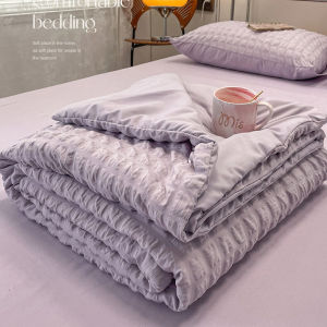 ผ้าห่มฤดูร้อนแบบซักได้ ผ้าโพลีเอสเตอร์สีม่วง ผ้าโพลีเอสเตอร์ลายดอกไม้ ผ้าห่มฤดูร้อนแบบบาง ผ้าห่มฤดูร้อนแบบสามชิ้น ผ้าห่มฤดูร้อนแบบสี่ชิ้น