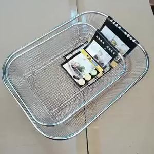Stainless Steel Air Fryer Basket Non Stick Mesh Tray for Oven Roasting Grilling and Crispy Cooking Healthy Kitchen Tool