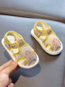 Baby Boy Girl Cloth Slippers Handmade Silk Soft Bottom Clogs Childrens Shoes Toddler Walkers Breathable Anti-Slip Lightweight