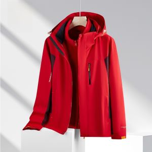 ROMON | Lomond Mens Fleece Lined Thickened Autumn Winter Jacket Outdoor Travel Windproof Three-in-One Hooded Parka Coat Fashion Urban Style