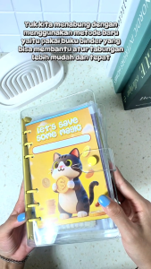 Mushion Binder A6 Menabung 38 Juta Bonus Saving Challenge dan Budgeting Kit Lengkap Lucu untuk Atur Keuangan Harian Model Jelly Transparan Ring Warna