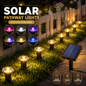 Solar Pathway Lights Outdoor Garden Ground Stake Lamps 10/20/30/40 LEDs 6 Colors 8 Modes Lawn Walkway Decor
